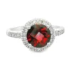 Garnet Halo Ring