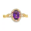 Oval Amethyst Halo Ring