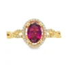 Oval Gemstone Halo Ring