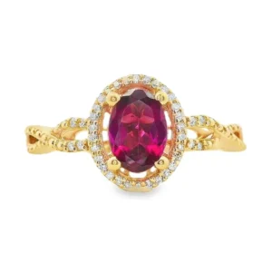 Oval Gemstone Halo Ring