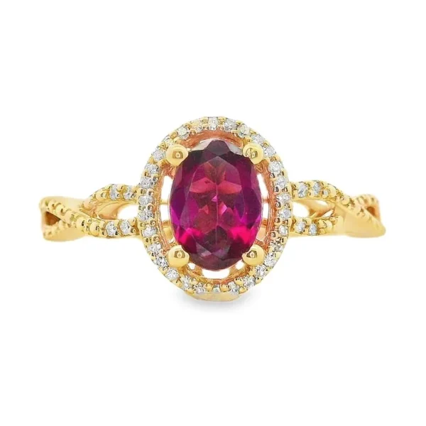 Oval Gemstone Halo Ring
