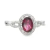 Oval Garnet Halo Ring