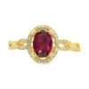 Oval Gemstone Halo Ring