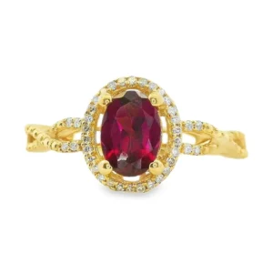 Oval Gemstone Halo Ring