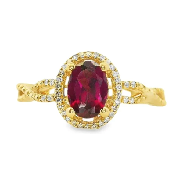 Oval Gemstone Halo Ring