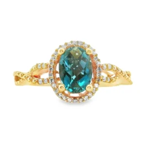Oval Blue Gemstone Ring