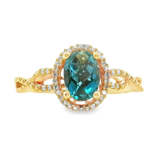 Oval Blue Gemstone Ring