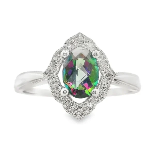 Mystic Topaz Diamond Ring