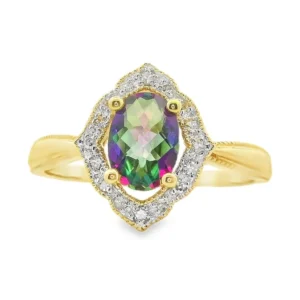 Mystic Topaz Halo Ring
