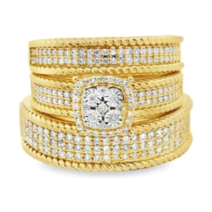 Diamond Cluster Ring Set