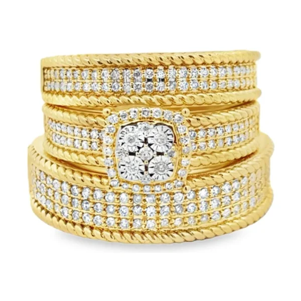 Diamond Cluster Ring Set