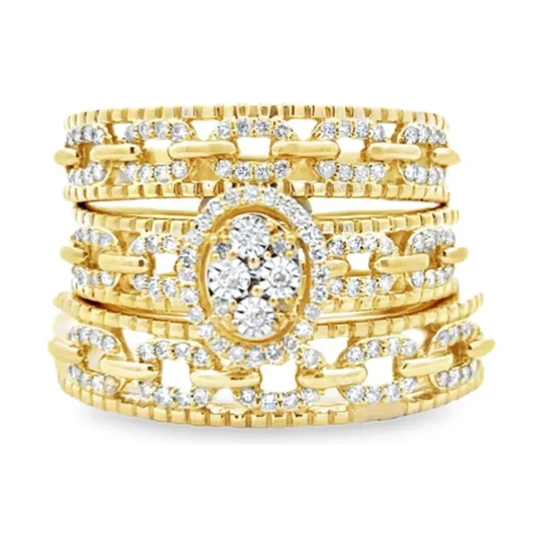 Diamond Cluster Chain Ring