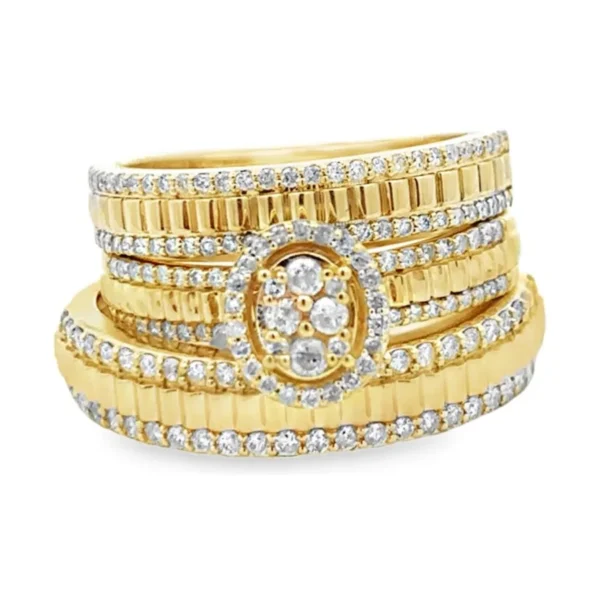 Diamond Cluster Layered Ring