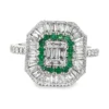 Emerald Diamond Halo Ring