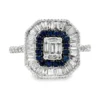 Sapphire Halo Diamond Ring