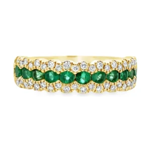 Emerald Diamond Band Ring
