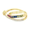Crossover Color Stone Ring
