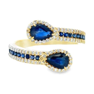 Pear Sapphire Bypass Ring