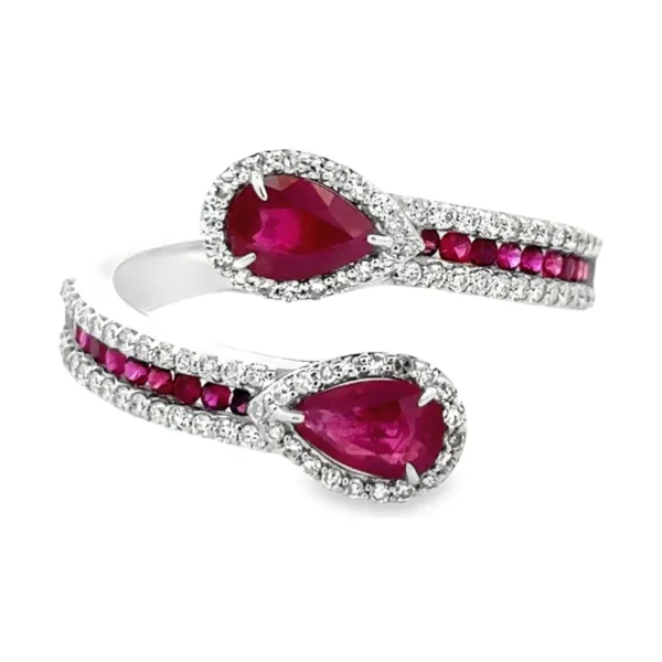 Pear Ruby Bypass Ring