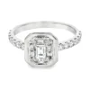 Emerald Cut Halo Ring