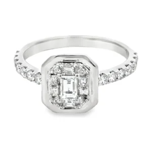 Emerald Cut Halo Ring