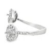 Diamond Leaf Bypass Ring