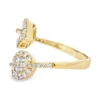 Baguette Leaf Bypass Ring