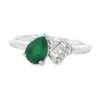 Pear Emerald Diamond Ring