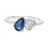Pear Sapphire Diamond Ring