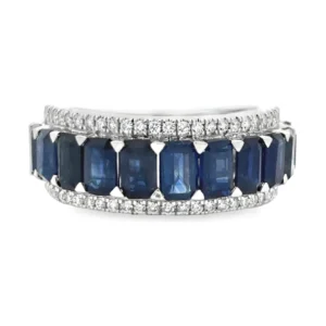 Sapphire Diamond Band Ring