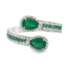 Pear Emerald Bypass Ring