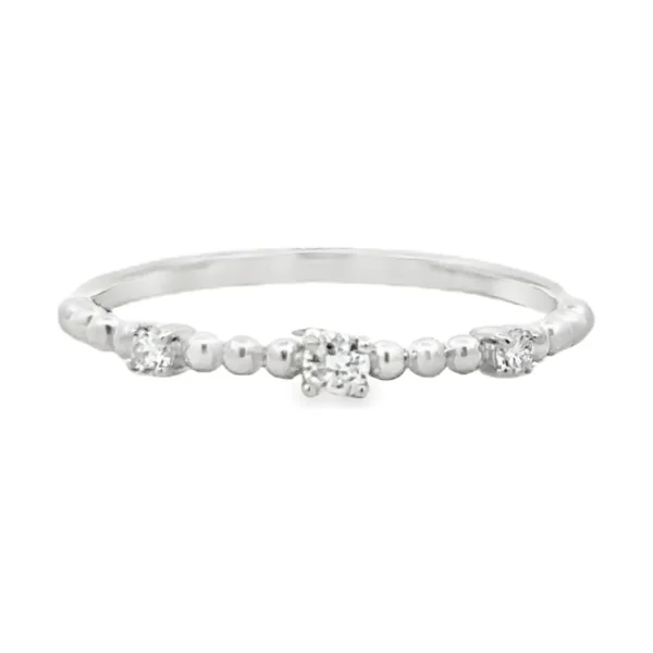 Beaded Diamond Band Ring