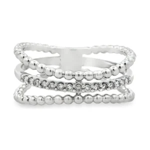 Beaded Diamond Band Ring