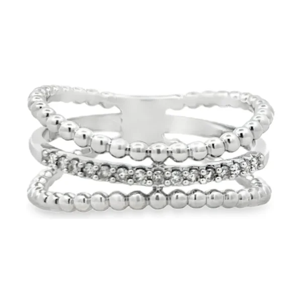 Beaded Diamond Band Ring