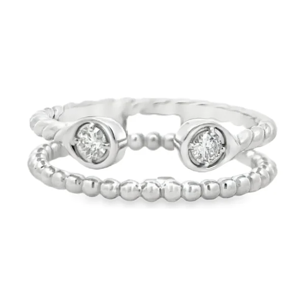 Beaded Open Diamond Ring