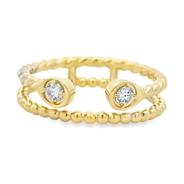 Textured Open Diamond Ring