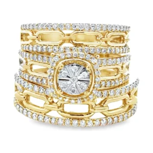 Chain Link Diamond Ring