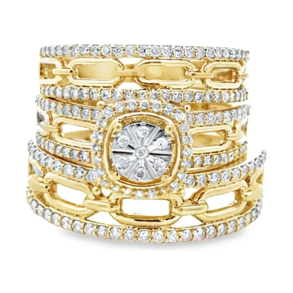 Chain Link Diamond Ring