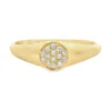 Round Diamond Signet Ring