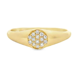 Round Diamond Signet Ring