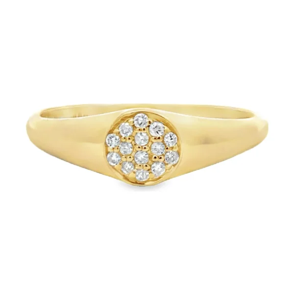 Round Diamond Signet Ring