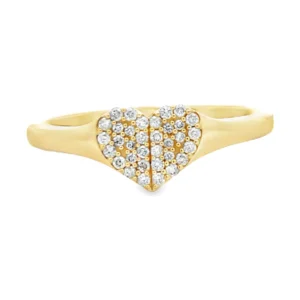Diamond Heart Signet Ring