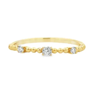 Beaded Diamond Stackable Ring