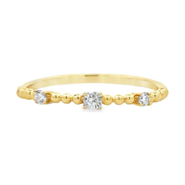 Beaded Diamond Stackable Ring