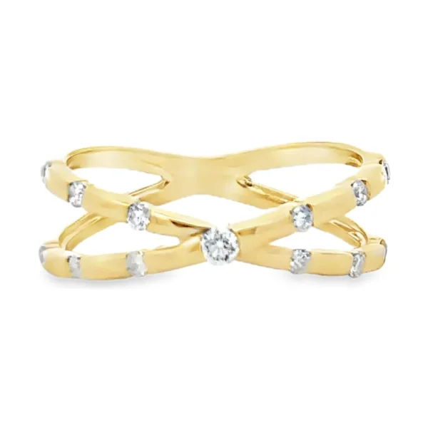 Crisscross Diamond Fashion Ring