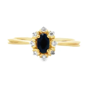 Oval Sapphire Halo Ring