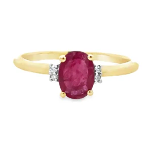Oval Ruby Diamond Ring