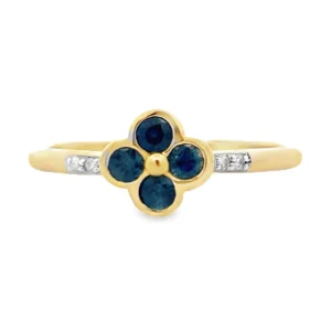Sapphire Clover Ring