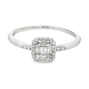 Halo Diamond Cluster Ring