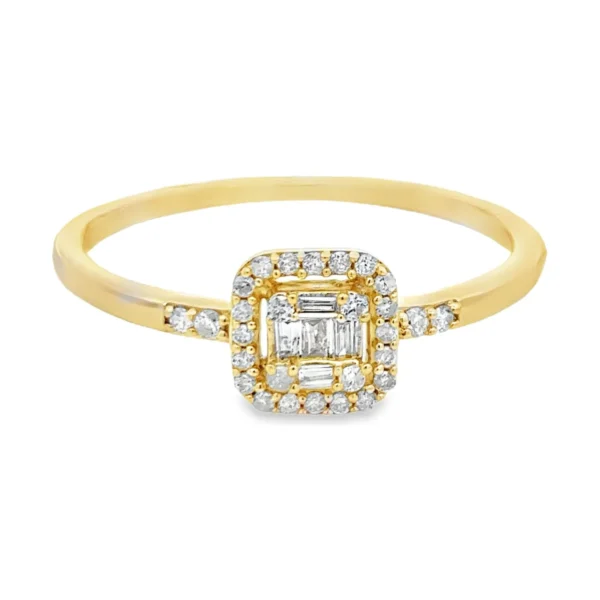 Diamond Halo Cluster Ring